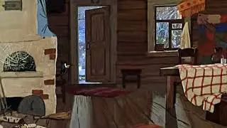 Футаж Дом из Простоквашино Снег за окном | footage a House made Buttermilk Snow outside the window