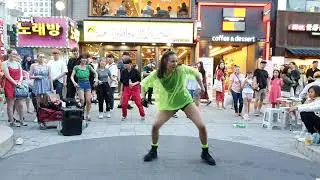 일본댄스팀 J.P.G 버스킹 guest RedSpark(Alina)/WAVE-에이티즈(ATEEZ) DANCE COVER 20190623 홍대버스킹(HongDae Busking)