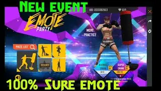 FREE FIRE  NEW EVENT  EMOTE PARTY. ## Youtuber Lucky 🔥🔥.