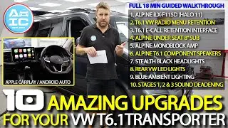 VW T6.1 Transporter 2021 in for 10 Amazing Upgrades! Alpine Halo 11 (Apple CarPlay), Audio & Lights