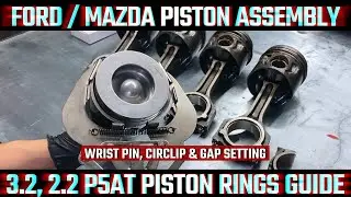 PISTON RINGS ASSEMBLY | CONNECTING ROD WRIST PIN CIRCLIP INSTALLATION | FORD MAZDA RANGER BT50 P5AT