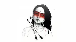Drawing a Girl With Arrows - PROCREATE TIME-LAPSE DRAWING AND SHADING TUTORIAL