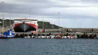 Salida del ferry a Tánger, puerto de Tarifa