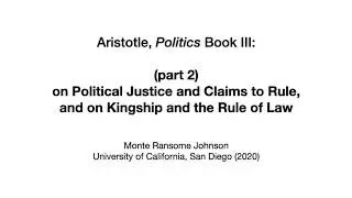 Aristotle Politics Book III part 2