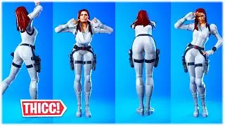 *THICC* BLACK WIDOW (SNOW SUIT) SKIN SHOWCASED WITH DANCES & EMOTES 🍑😍❤️ FORTNITE ITEM SHOP