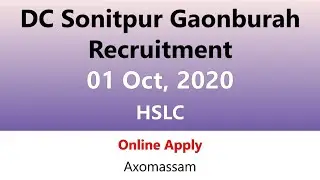 DC Sonitpur Recruitment Gaonburah Recruitment