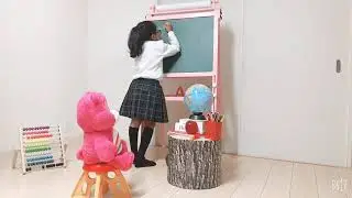 Cute little girl teaching her teddy | how cute | cuteness overloaded