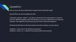 How to mount nfs share inside docker container with centos base image?