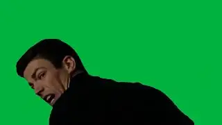 Grant Gustin (The Flash) run scream meme template Green Screen