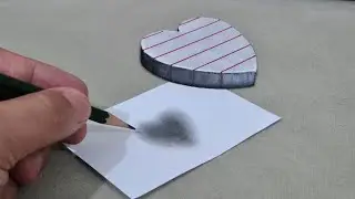 3d drawing heart on paper for beginners