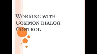 common dialog control