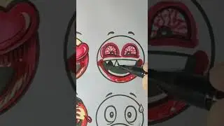 How to Draw a Creepy Emoji 7 