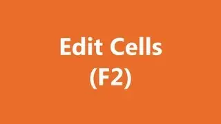 Excel Shortcuts - Edit Cells