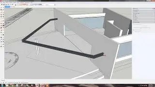 Use the FOLLOW ME tool to extrude an object on a path in Sketchup