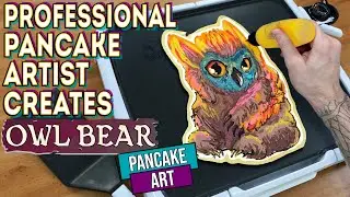 Professional Pancake Artist Creates - Baby Owlbear Pancake Art (Dungeons and Dragons)