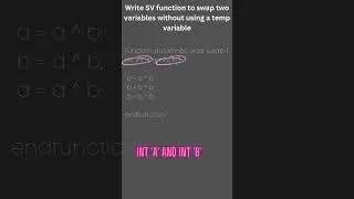 Write SV function to swap two variables without using a temp variable