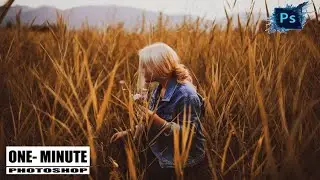 One Minute Adobe Photoshop Tutorial | Autumn Theme Color Grading Effect in Photoshop