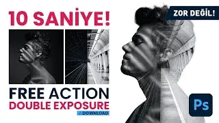 10 SANİYE! Double Exposure (Çift Pozlama) Efekti Nasıl Yapılır? FREE ACTION!