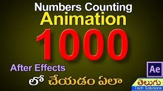 Number Counting Animation Tutorial in After Effects | Easy Tutorial in Telugu