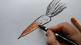 How to draw a carrot / carrot easy drawing for kids /   How to draw Carrot for kids