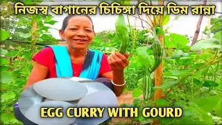 নিজস্ব বাগানের চিচিঙ্গা দিয়ে ডিম রান্না egg curry recipe|egg recipes