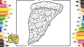 Pizza Slice / Oddly Satisfying Food Speed Coloring with Upbeat Music