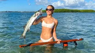 Spearfishing -to- Grilling Barracuda on ISLAND {SPEAR & SEAR}