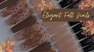 3D Flower Fall Press on Nails 🍂💅🏼 How to make elegant press on nails