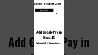 Add GooglePay in ReactJS #shorts