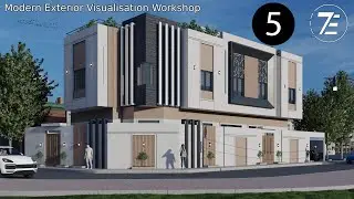 3Ds MAX Modern Exterior visualization workshop Modeling 05 ورشة الاظهار الخارجي علي الثري دي ماكس