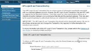 Authorize.net - API Login ID and Transaction Key