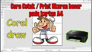 How to print large sizes on A4 paper on Coreldraw || Canon Printer