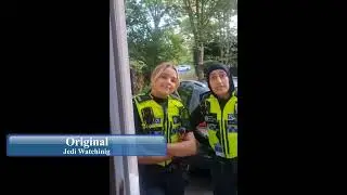 Two female officers arrive at family home to confiscate a young girl’s phone for viewing post online
