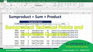 Sumproduct formula in excel (Sumproduct function in excel) Microsoft Excel full Course Class-7