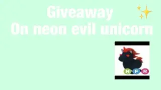 Giveaway on Neon Evil Unicorn!