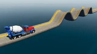 Impossible Wave Bridge Crossing - BeamNG Drive