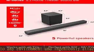 VIZIO M-Series 2.1 Sound Bar with Dolby Atmos and DTS:X, Wireless Subwoofer, M215a-J6