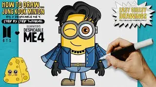 How to Draw JUNG KOOK MINION 💜🍌 (BTS x Despicable Me 4) | Easy Step-By-Step Drawing Tutorial