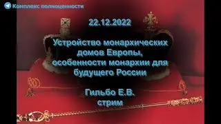 22.12.2022 Устройство монархических домов Европы, особенности монархии для будущего России