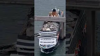The cruise ship did not calculate the height and while trying to pass under the bridge