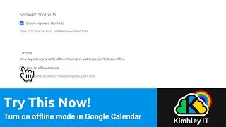 How to turn on offline mode in Google Calendar