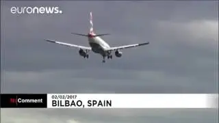 The plane, which was working in the wind, had quite a hard time