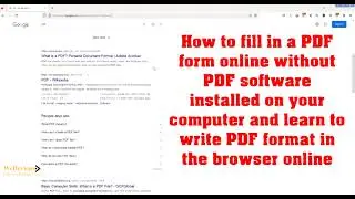 How to fill a PDF form online without PDF software installed on your computer and learn to write PDF