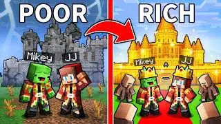 JJ and Mikey: From POOR To RICH Kingdom in Minecraft...