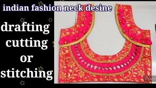 Indian fashion beautiful neck design cutting and stitching.