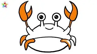 How to draw a lady crab. Lady crab. drawing for kids and toddlers..