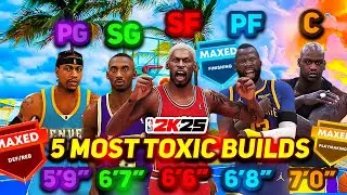 I FOUND THE *TOP 5 MOST TOXIC BUILDS* AT EACH POSITION TO USE IN NBA 2K25! (MOST OVERPOWERED BUILDS)