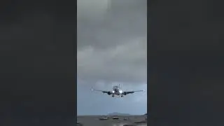 Boeing 737-800 extremely low landing #aviation #aviationlovers #boeinglovers #storm