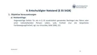 Strafrecht AT Teil 12 (Entschuldigender Notstand, Erlaubnistatbestandsirrtum, Versuch)