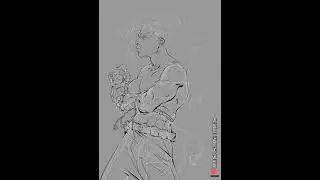 Painting My OC Tofu  #art #clipstudiopaint #drawing #characterdesign